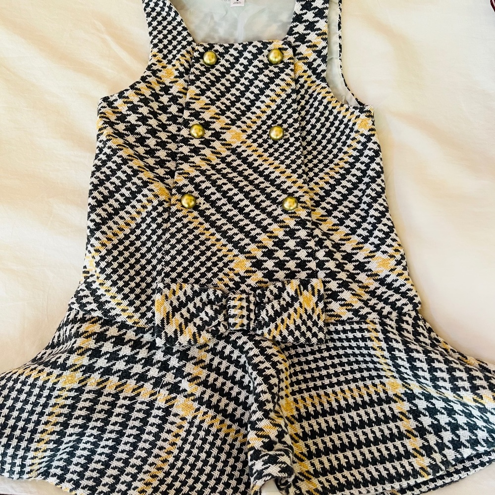 Charming tweed dress grey/cream/yellow from Janie and Jack size 3T